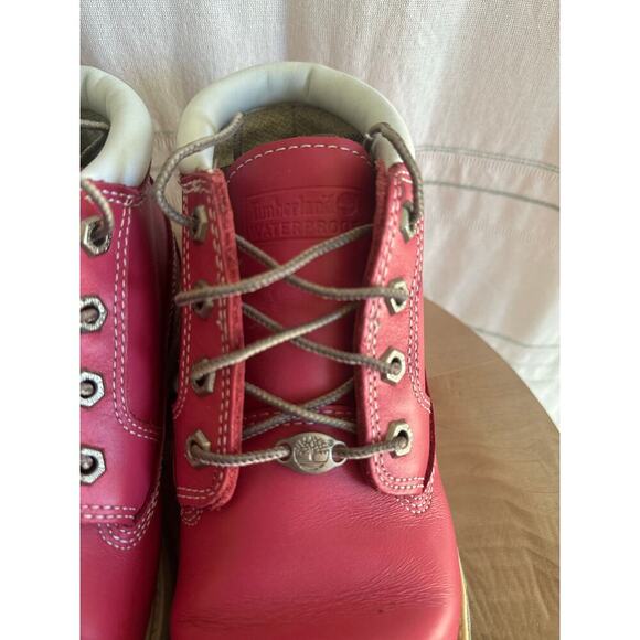 Timberland Nellie Chukka Waterproof Boots Pink Leather Women’s Size 8 Y2K - Picture 3 of 8